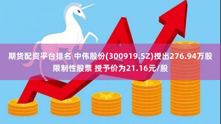 期货配资平台排名 中伟股份(300919.SZ)授出276.94万股限制性股票 授予价为21.16元/股